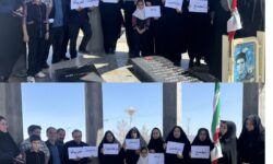 تجمع استادان و دانشگاهیان دانشگاه آزاد اردستان در حمایت از خیزش جهانی حامی مردم مظلوم غزه