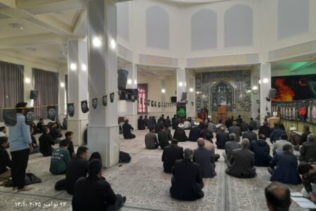 مراسم سوگواری و عزاداری شهادت در مسجد دانشگاه کاشان